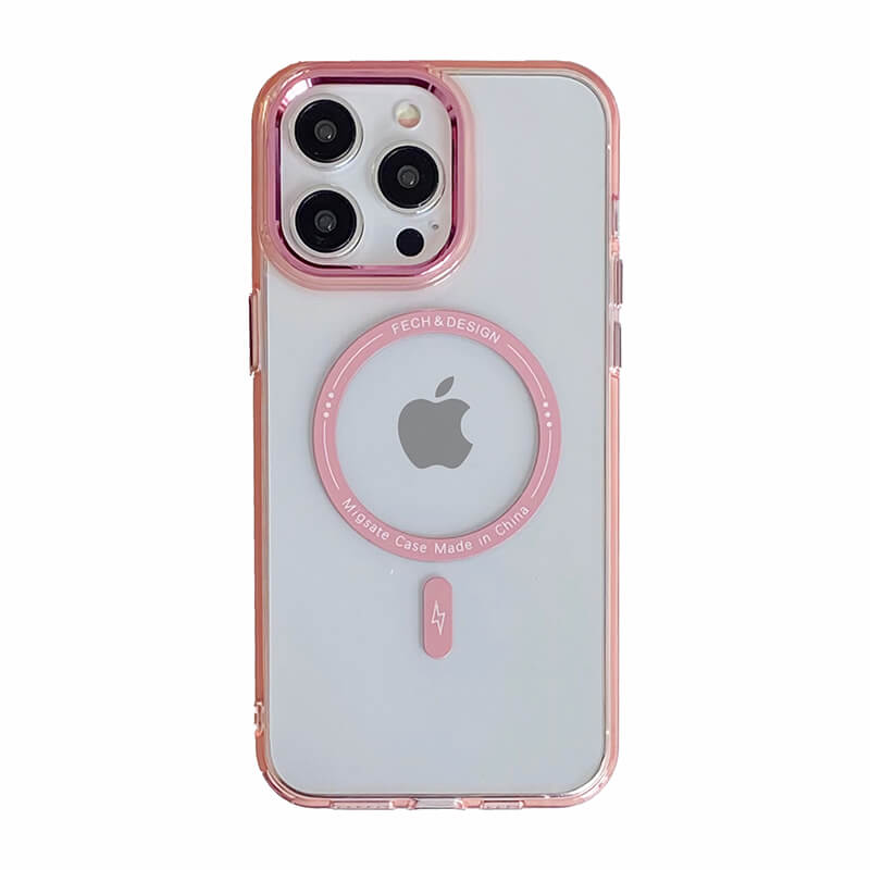iPhone 15Pro Max AllureEyes Colorful Frame Transparent Phone Case with Magsafe