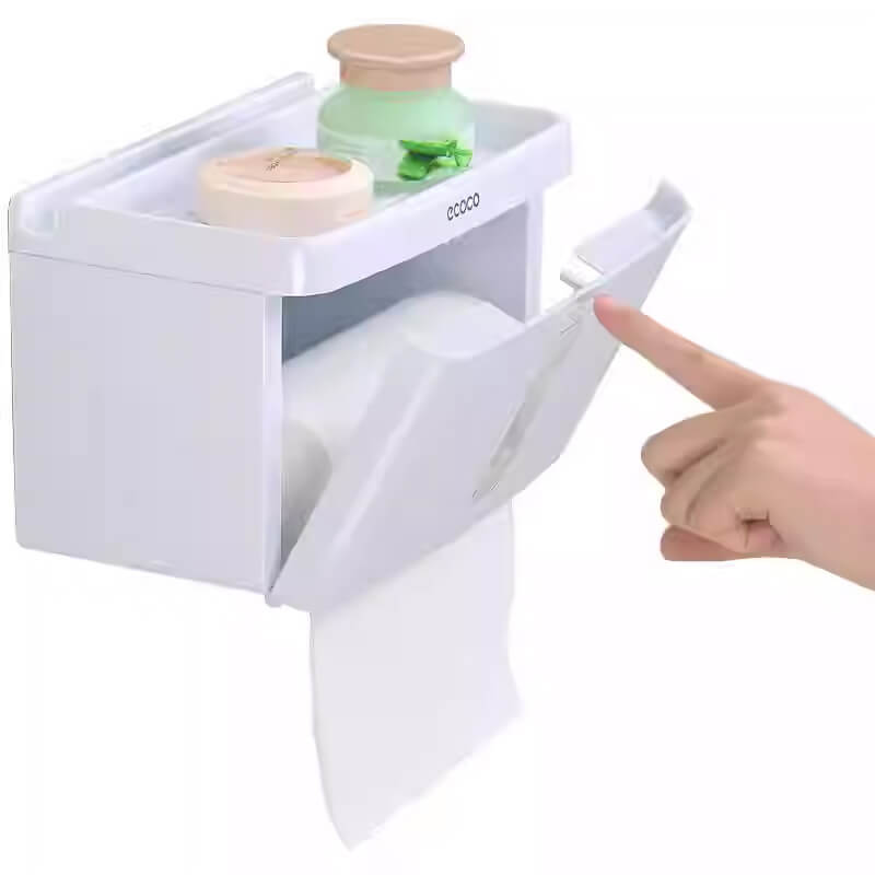 Mobie Multi Function Wall Mounted Tissue Box with Storage Tray E1613