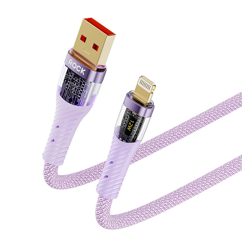 Rock Transparency USB to Lightning Fast Charge Data Cable 12W 1.2m Z21