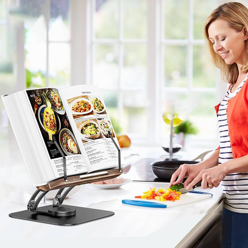 SAIJI R03 Ergonomic Wooden Reading Stand - 360° Rotatable Design