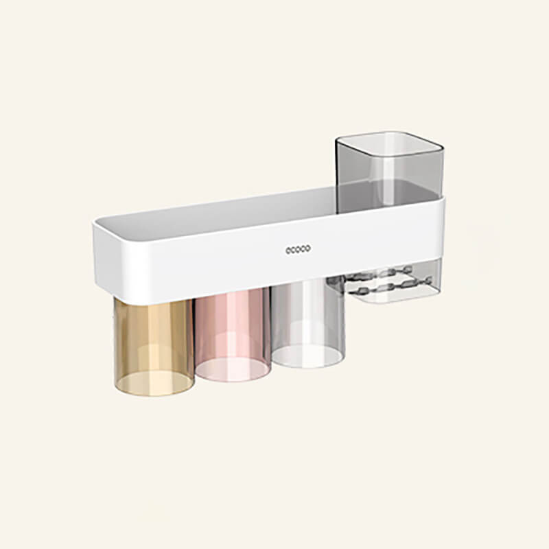 Mobie Wall Mount Toothbrush Holder with 3 Magnetic Cups E25042