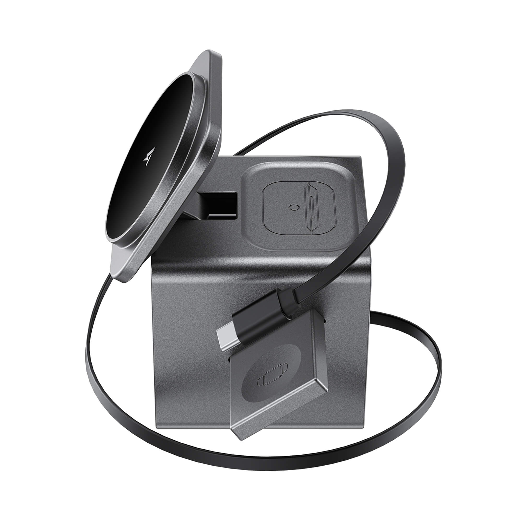 Acefast 3 in 1 Qi Wireless Charger Station with Retractable Cable for Apple Watch E34