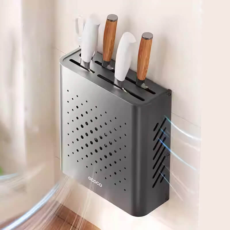 Mobie Aluminum Knife Holder Wall Mounted with Adhesive E24101