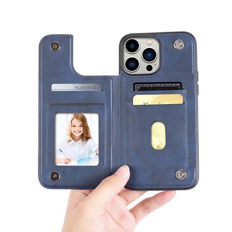iPhone 17 Air Mika Series PU Leather Wallet Stand Case with Magnetic Close