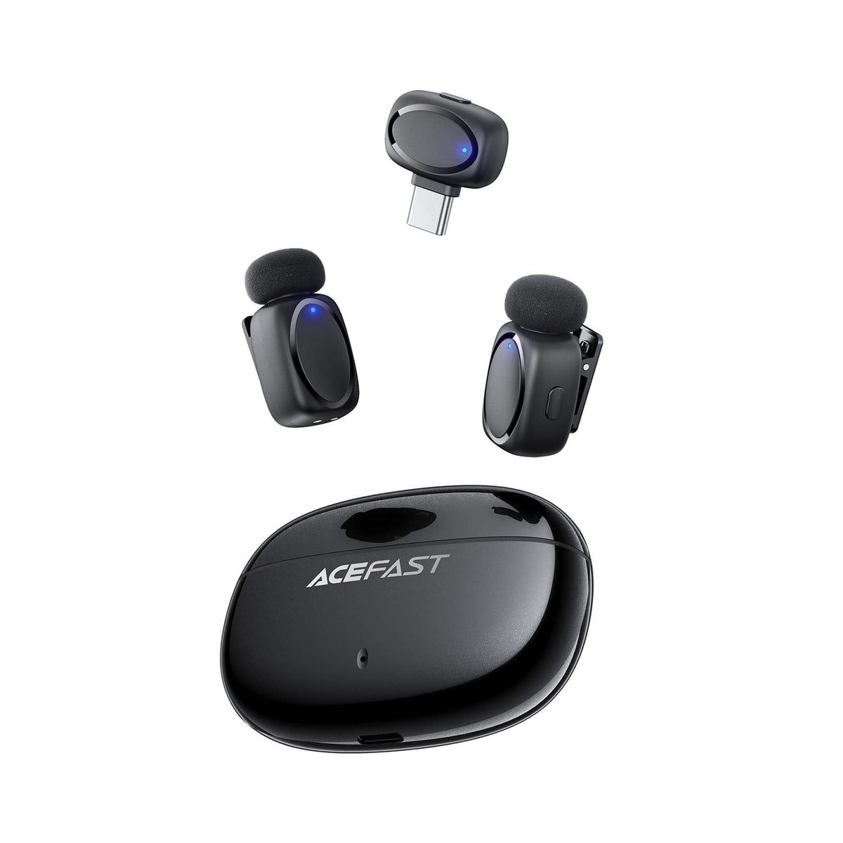 Acefast 360 Degree Pickup Deep Noise Reduction Wireless Lavalier Microphone R2