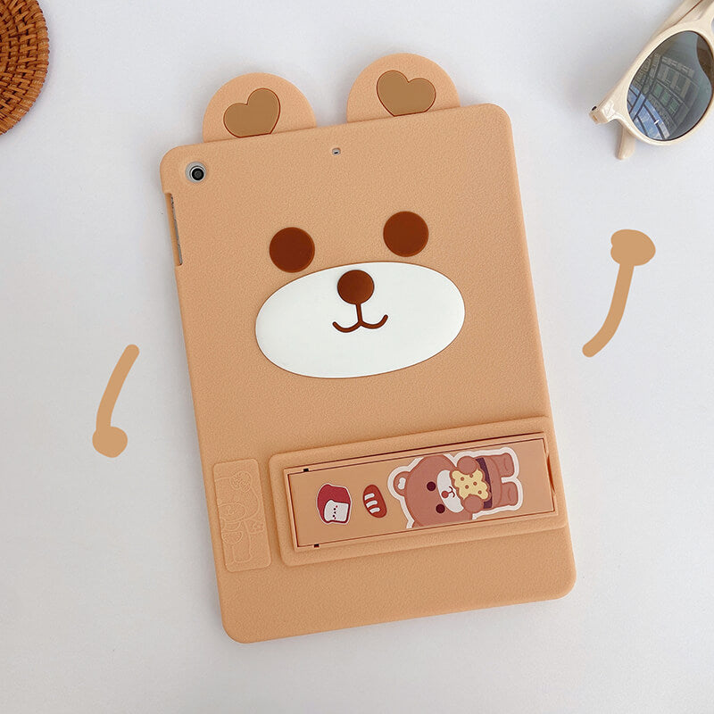 iPad Air 4th 10.9 2020 Q Uncle Brown Bear Silicone iPad Case