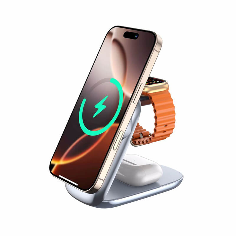 Mobie 3 in 1 Qi2 Foldable Magnetic Wireless Charger For Apple Watch W72
