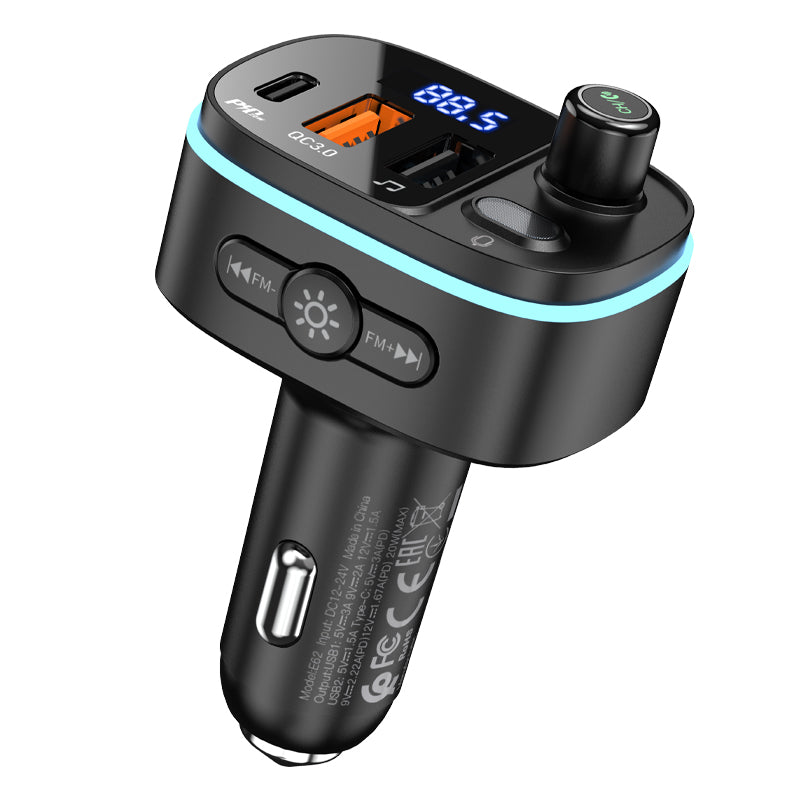 hoco. Fast PD 20W+QC 3.0 Car Bluetooth FM transmitter E62