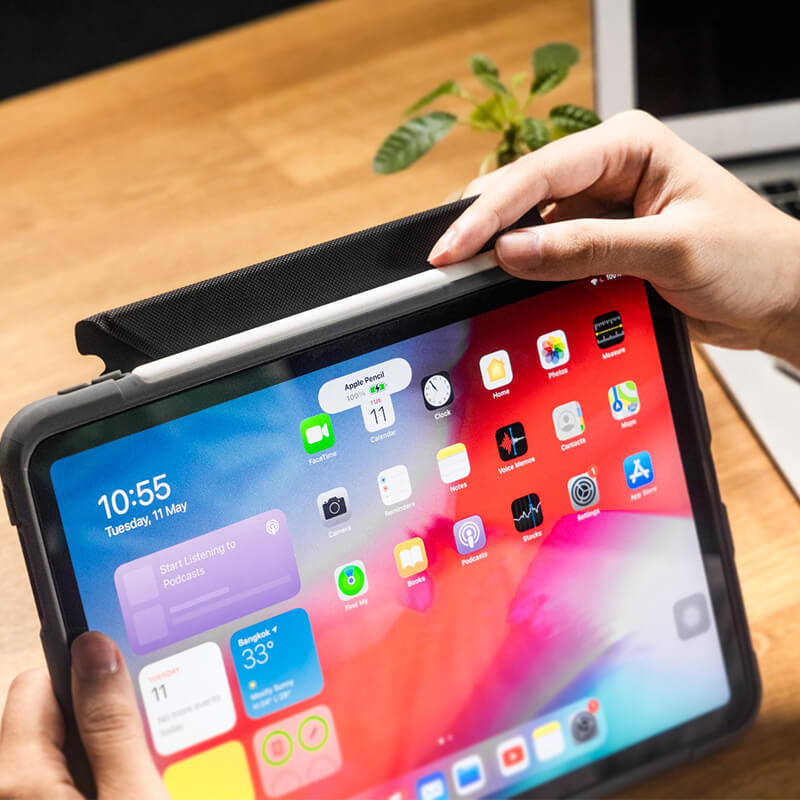 iPad Pro 11 2018 Tablet Flip Cover Shockproof Case with Pen Slot