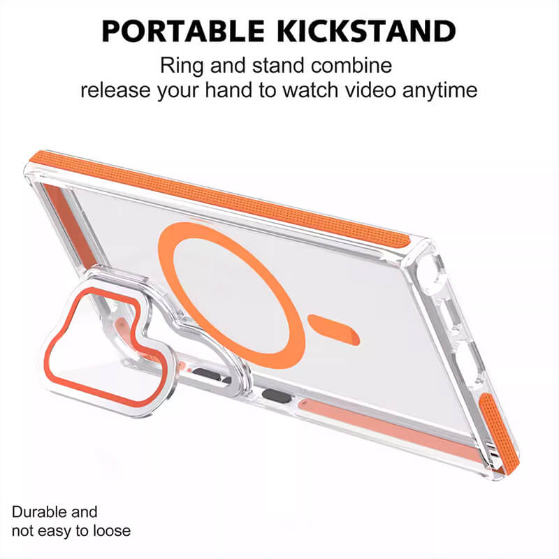 Compatible with Samsung S26 2026 Rita Series Invisible Kickstand Crystal Clear Magnetic Case