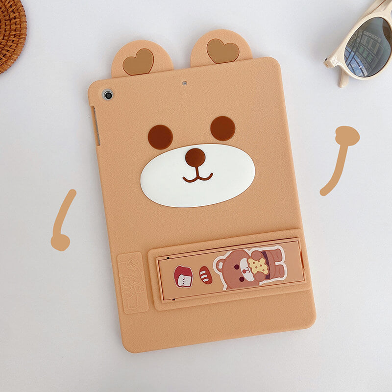 iPad Pro 11 2018 Q Uncle Brown Bear Silicone iPad Case