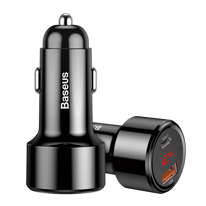 Baseus Digital Display (Type-C PD+QC) Intelligent Dual Quick Car Charger C20C