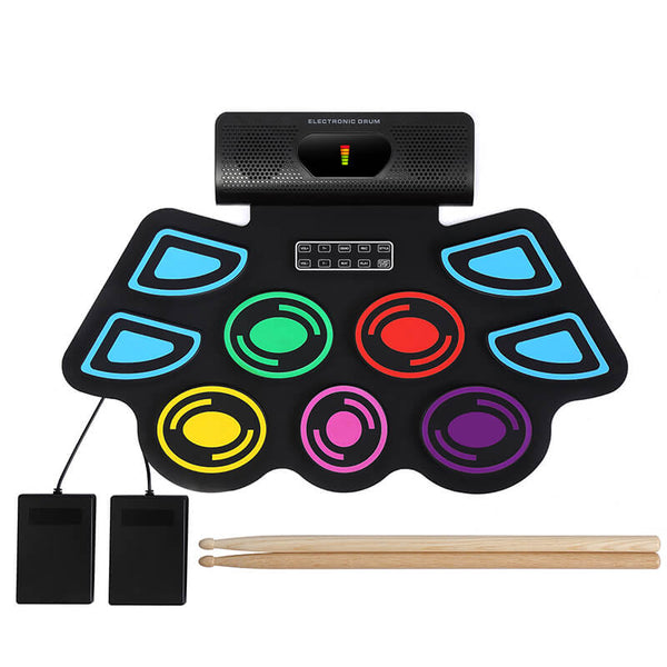 Mobie Electronic Roll Up Drum Kit Pads With Bluetooth Speaker
