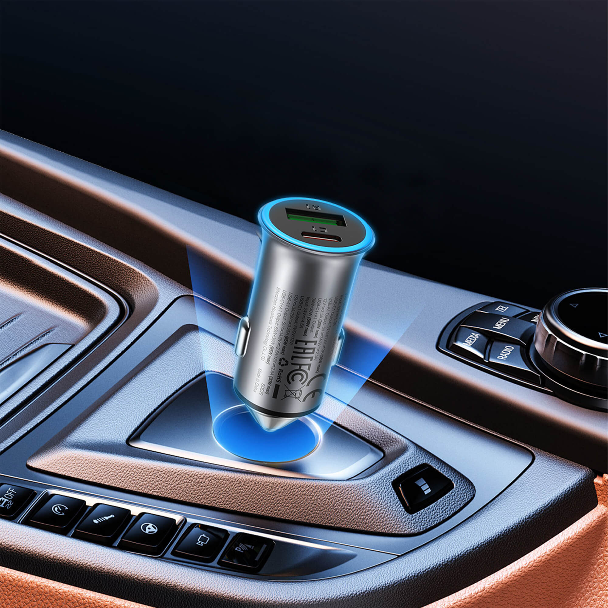Acefast Dual Port Fast Charger Type-C & USB-A 95W (65W+30W) B16