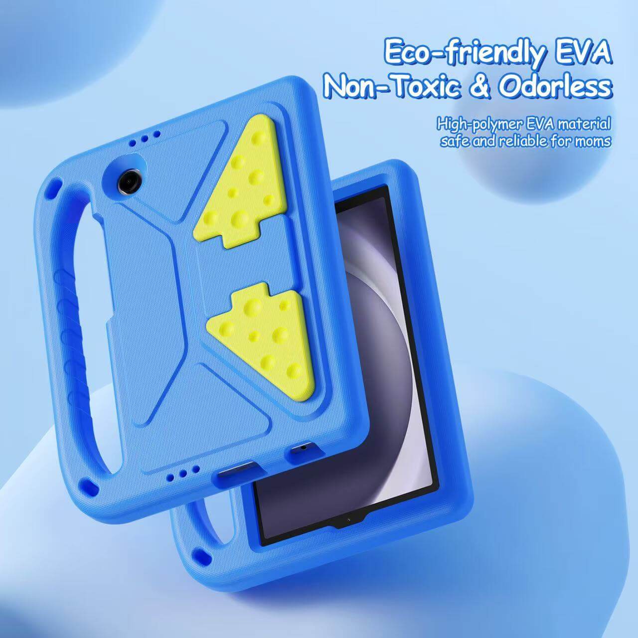 iPad 7th 10.2 2019 Puff Series Foldable Cheese Stand EVA Case with Handle