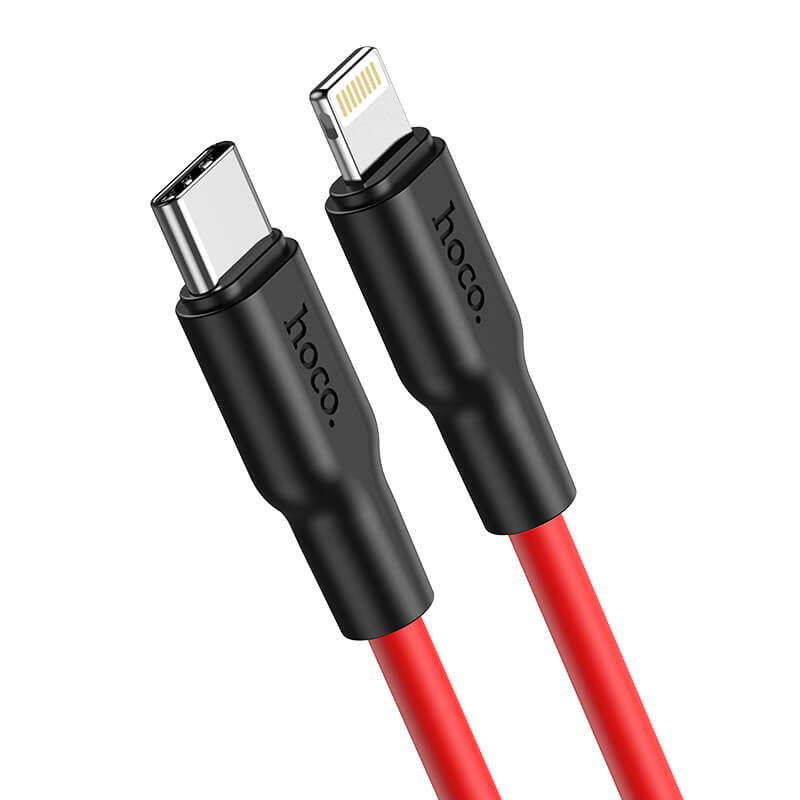 hoco. Silicone PD 20W Type-C to Lightning Charging Data Cable X21 Plus