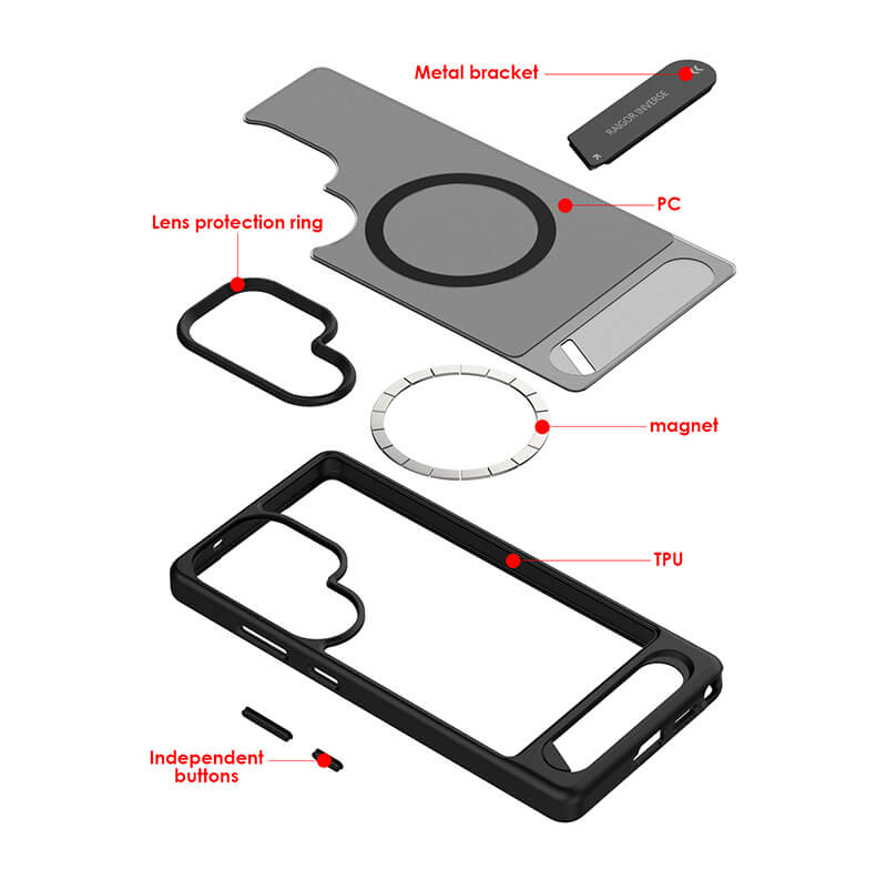Sansung Galaxy S26 Plus 2026 Elvis Series All-Around Protection Magsafe Phone Case with Invisible Stand