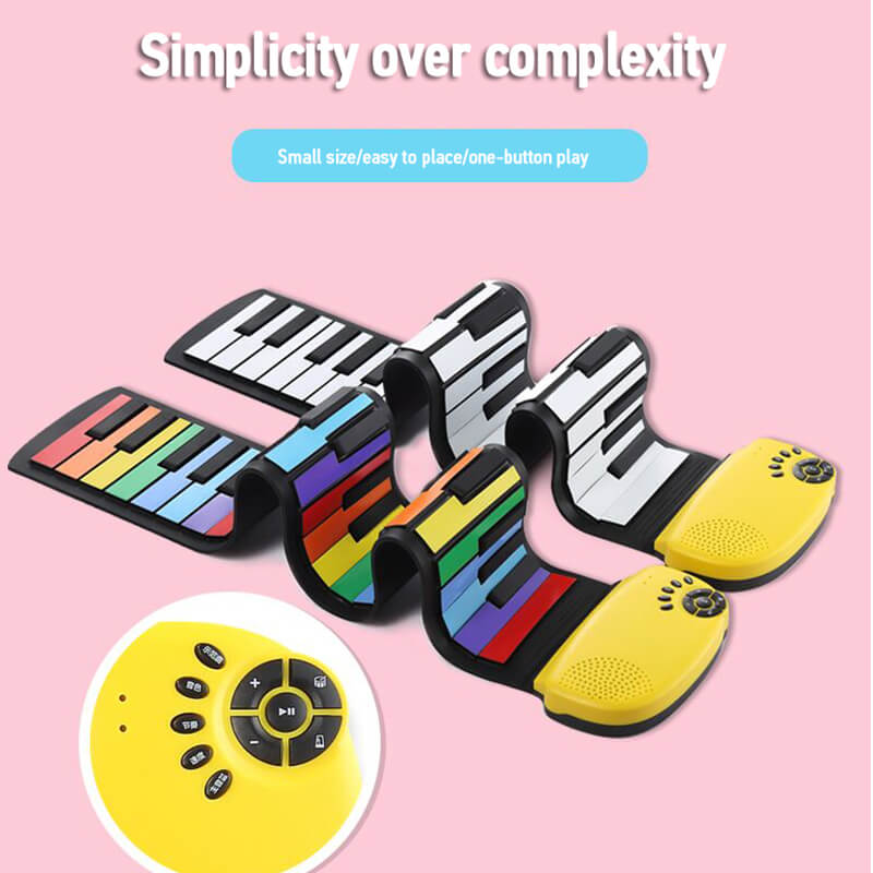 Mobie Kid-Friendly Hand Roll Piano Pads Flexible Battery USB Powered