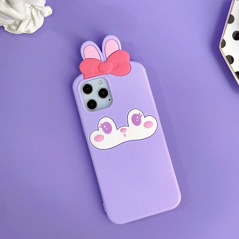 Suitable for iPhone Q Uncle Cute Bunny Silicone Phone Case