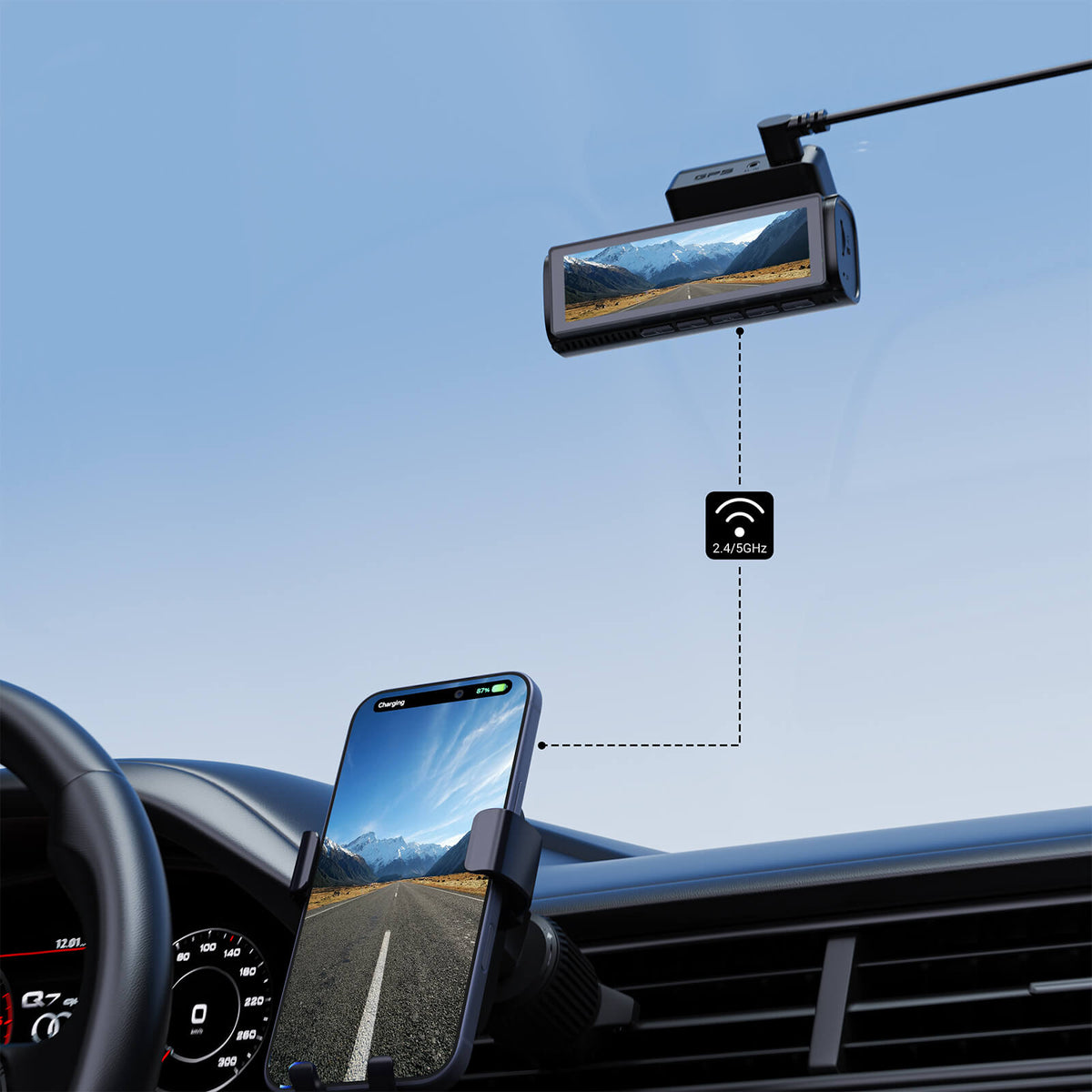 Acefast Front 4K Rear 2K WiFi GPS Parking Mode Night Vision Loop Recording Dash Camera X2