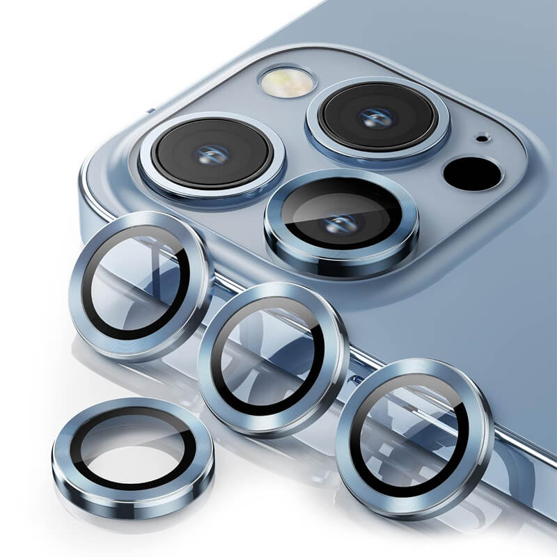9H Multicolor Tempered Glass Compatible with iPhone 13 Pro Max Individual Camera Lens Cover Protector