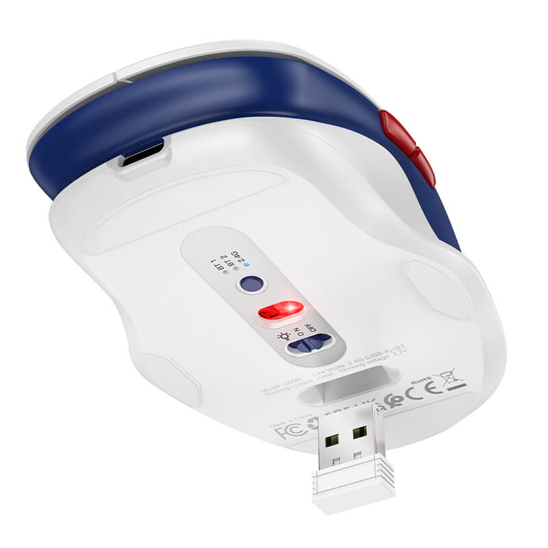 Hoco Dual Mode 2.4G Bluetooth Wireless Ergonomic Mouse GM40