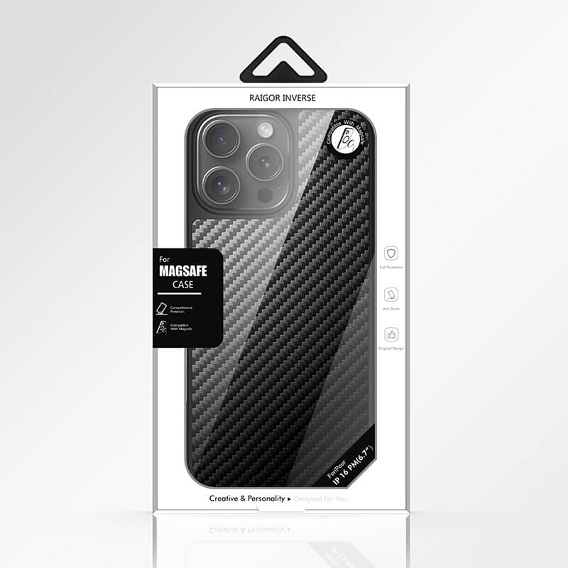 iPhone 16 Scott Series Carbon Fiber Texture Shockproof Phone Case