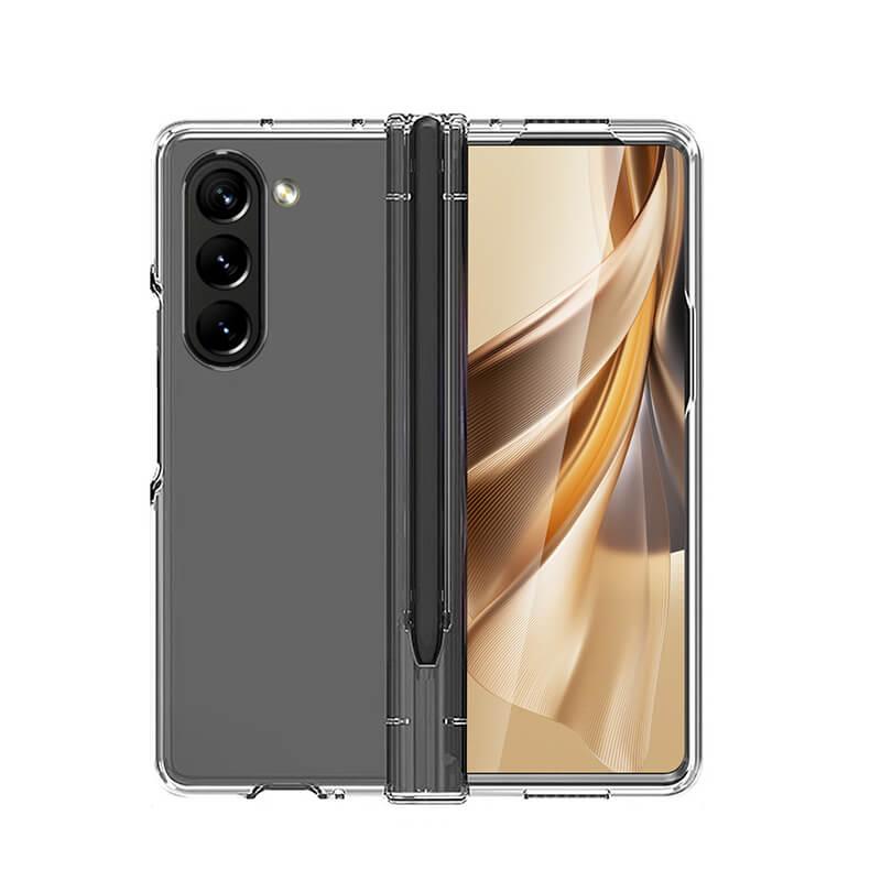 Pre Order Samsung Galaxy  Fold 6 2024 ICE Simple Style Transparent Phone Case With Built In Pen Slot