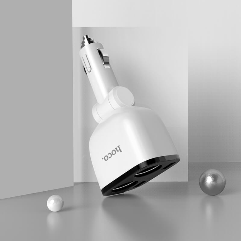 hoco Bendable 160W Dual-Interface Cigarette Sockets Car Charger Z28
