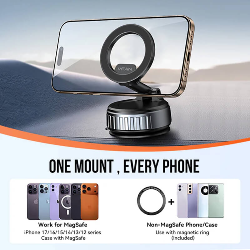 VFAN Vacuum Suction Magsafe Car Phone Holder H08