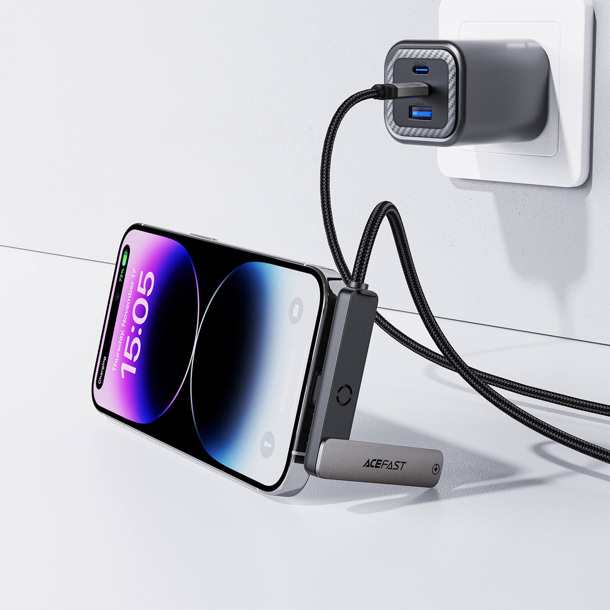 Acefast 60W Type-C to Lightning Cable with Foldable Stand 1.2M C28-01
