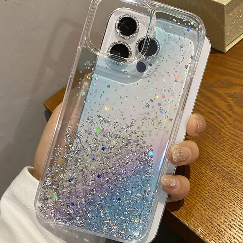 iPhone 11 Pro Max DFANS Diamond Series Gradient Silver Foil Shockproof Case