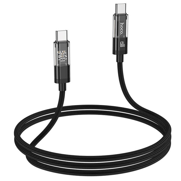 hoco. Transparent Discovery Edition 60W charging data cable for Type-C to Type-C U116