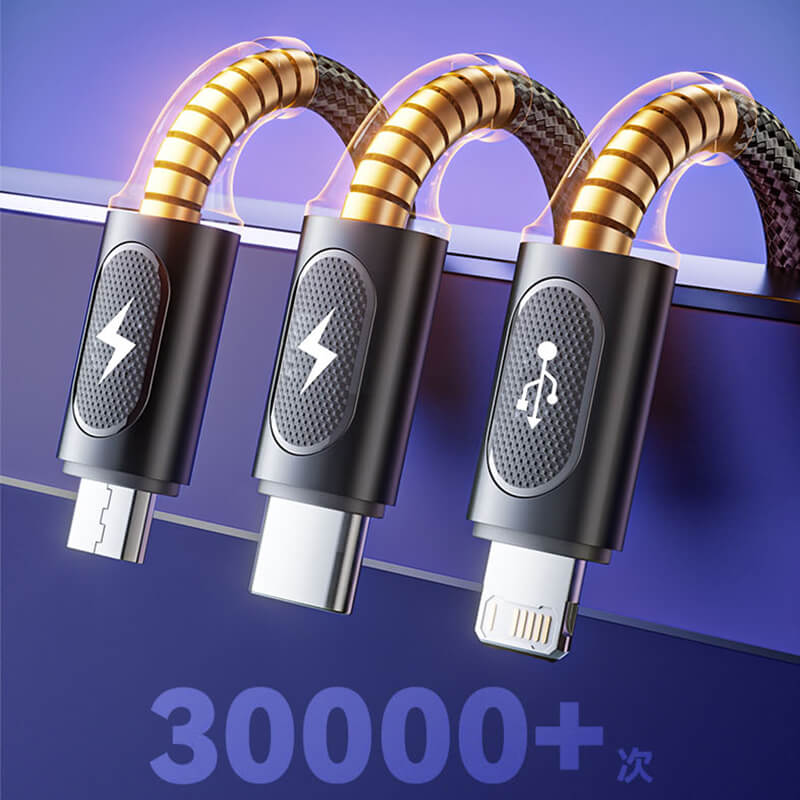 Rock 3-in-1 Fast Charging Data Cable USB to L+M+C 3.5A 1.2m