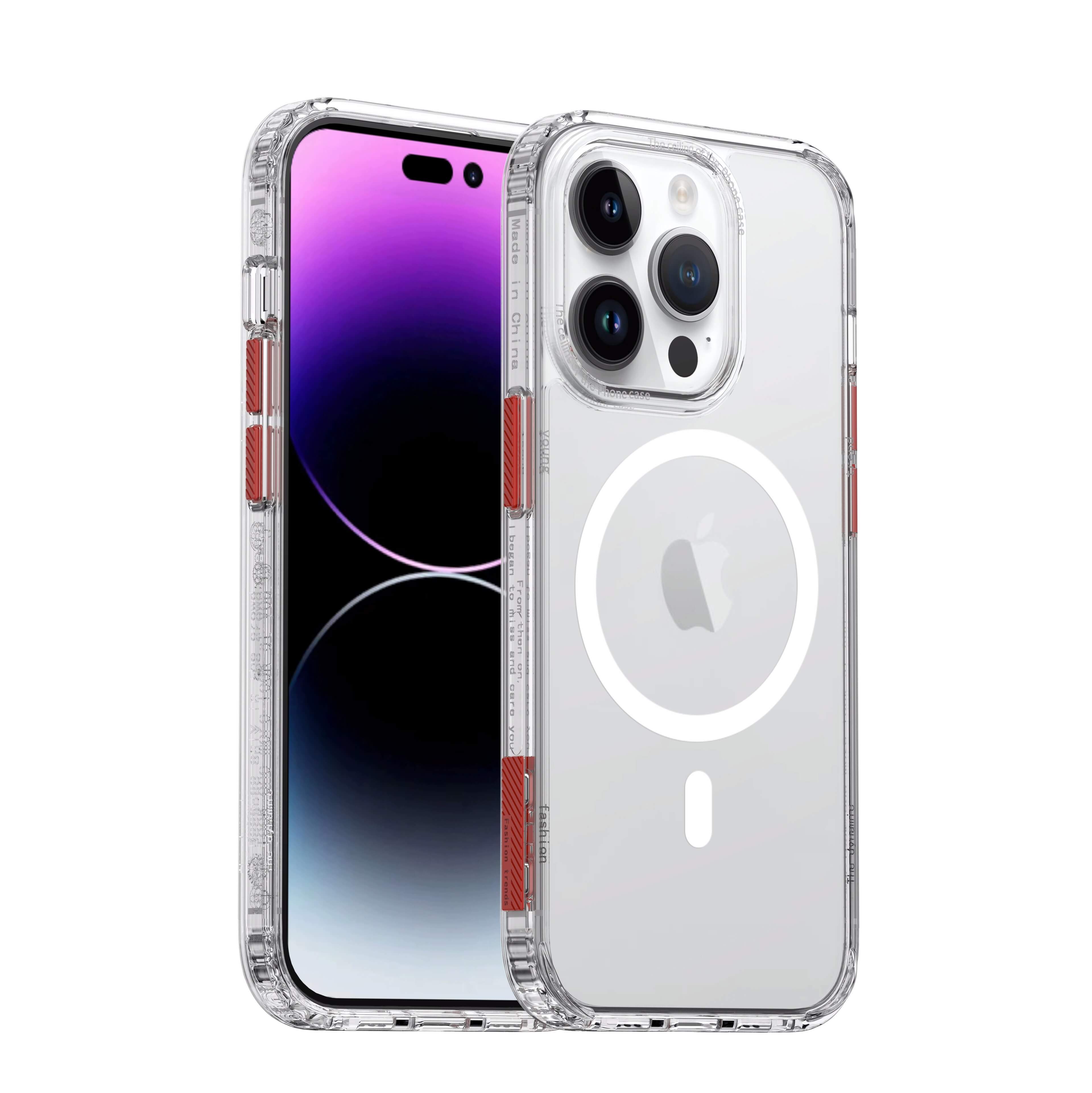 iPhone 15Pro Elite Series Transparent Magsafe Detachable Buttons Phone Case