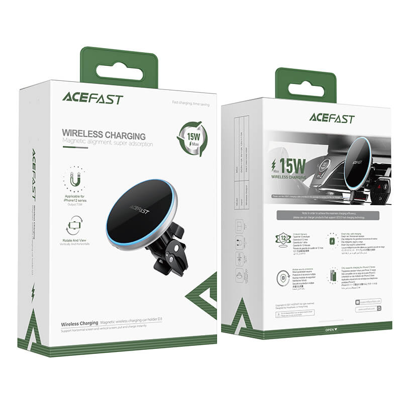 Acefast Magnetic Wireless Charging Car Phone Holder D3