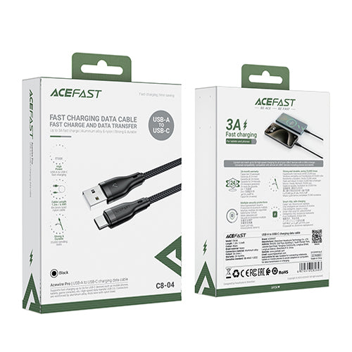 Acefast Braided Charging Cable USB-A to Type-C 3A 1.2m