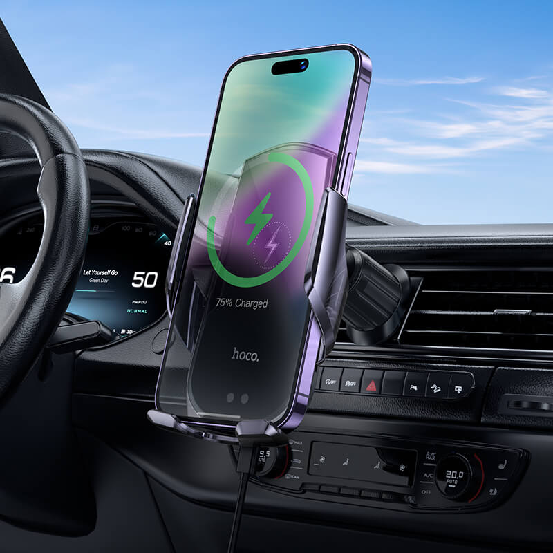 New Arrivals hoco. Infrared Induction Fast Wireless Charging Car Holder 15W