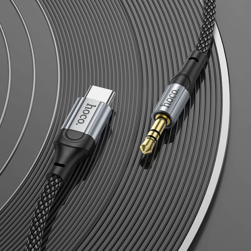 hoco Braided Nylon Universal Type-C to 35mm Aux Audio Cable 1m UPA26