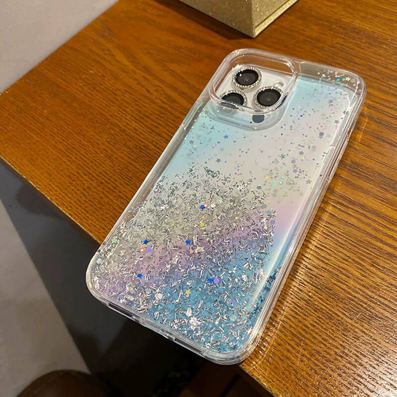 iPhone 11 Pro Max DFANS Diamond Series Gradient Silver Foil Shockproof Case