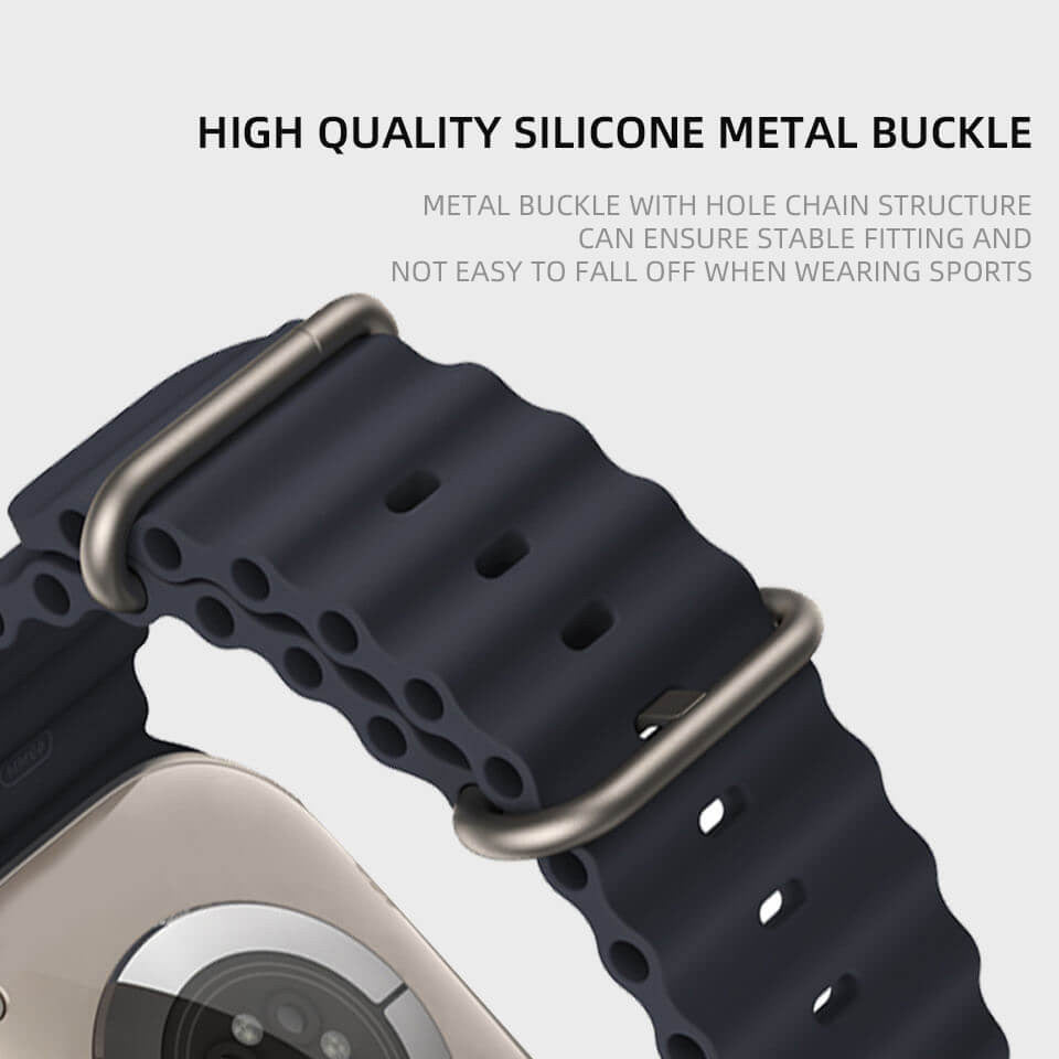 Mobie Marine Series Silicone Adjustable Clasp Apple Watch Band 42/44/45/46/49mm