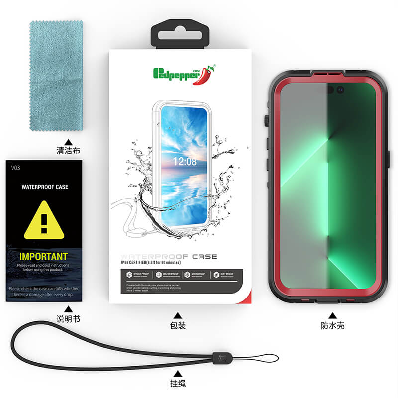 iPhone 14Pro Redpepper IP68 Waterproof Anti-Fall 2M Submersion Magsafe Ultimate Protection Case