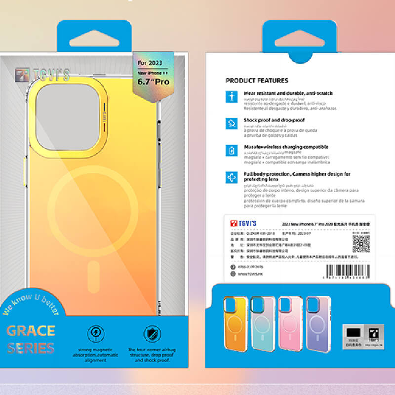 Suitable for iPhone 15 Series Grace Series Semi Transparent Airbag Magsafe Phone Case