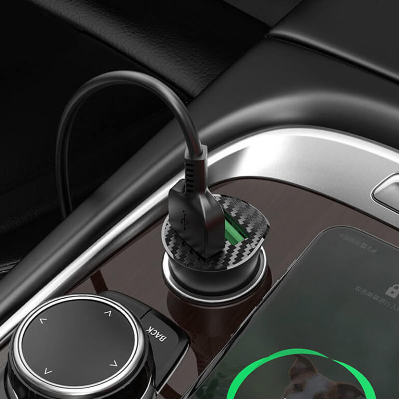 Hoco 18W Dual USB-A Port Fast Car Charger Z39
