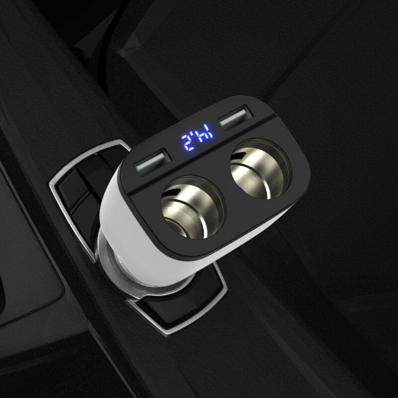 hoco Bendable 160W Dual-Interface Cigarette Sockets Car Charger Z28