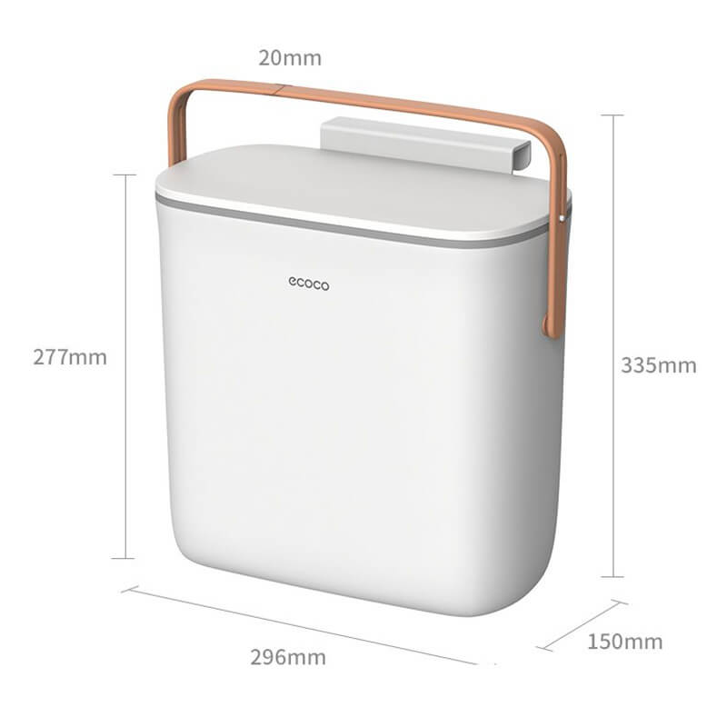 Mobie Slide Open Hands Free Trash Can with Wall or Door Mount E2236