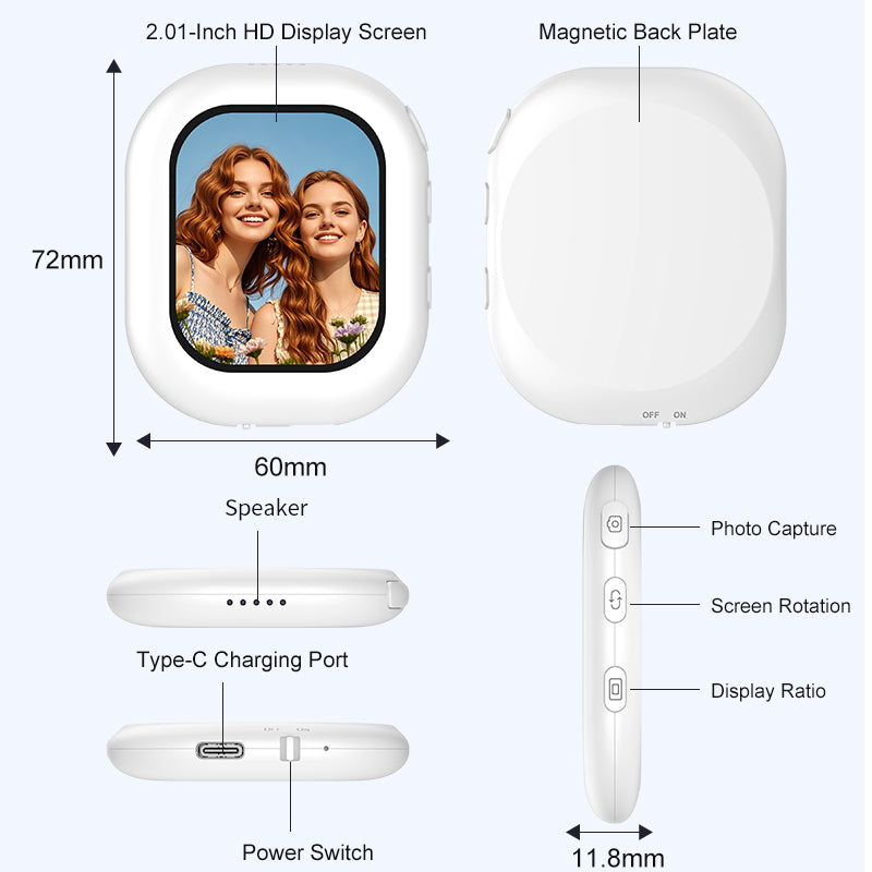 Mobie Mini Magnetic Rear Camera Screen Mirroring Adapter for Wireless Selfie T3