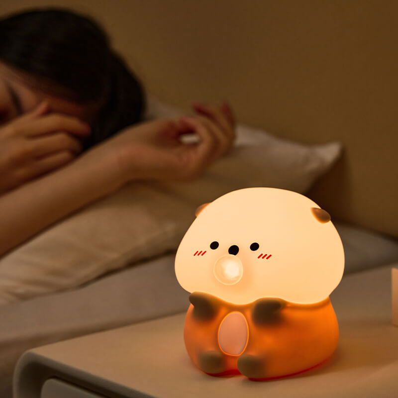 Mobie Bubble Blowing Sea Otter Silicone Touch Pat Night Light