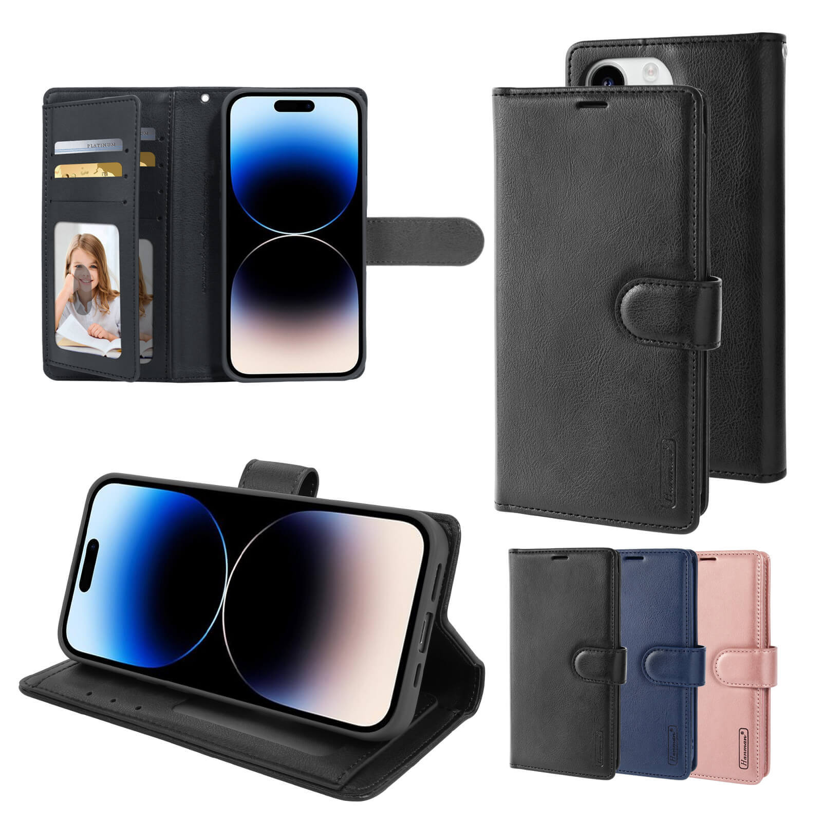 Samsung Galaxy S23 2023 Hanman Mila Series Leather Dual Wallet Filp Case