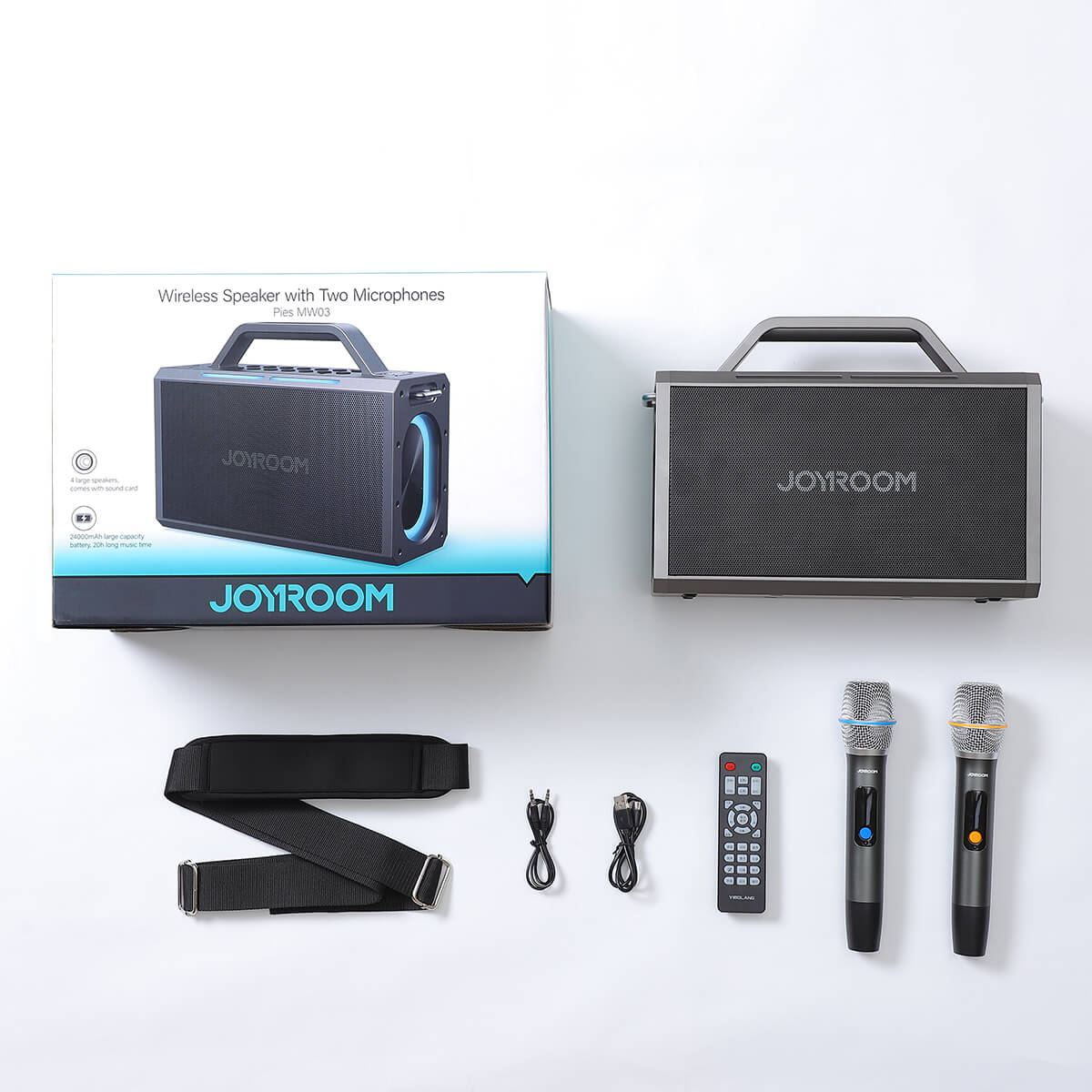 Joyroom Portable Karaoke Bluetooth Speaker With Remote Control & 2 Wireless Microphone